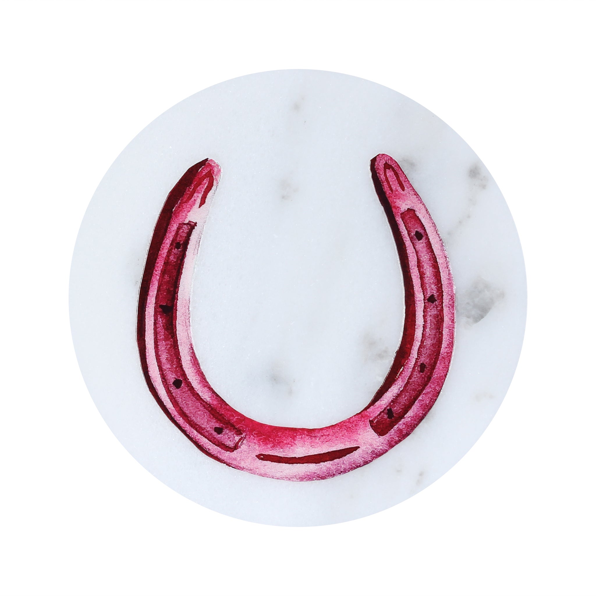 Pink Horseshoe Marble Coaster - Barrel Down South