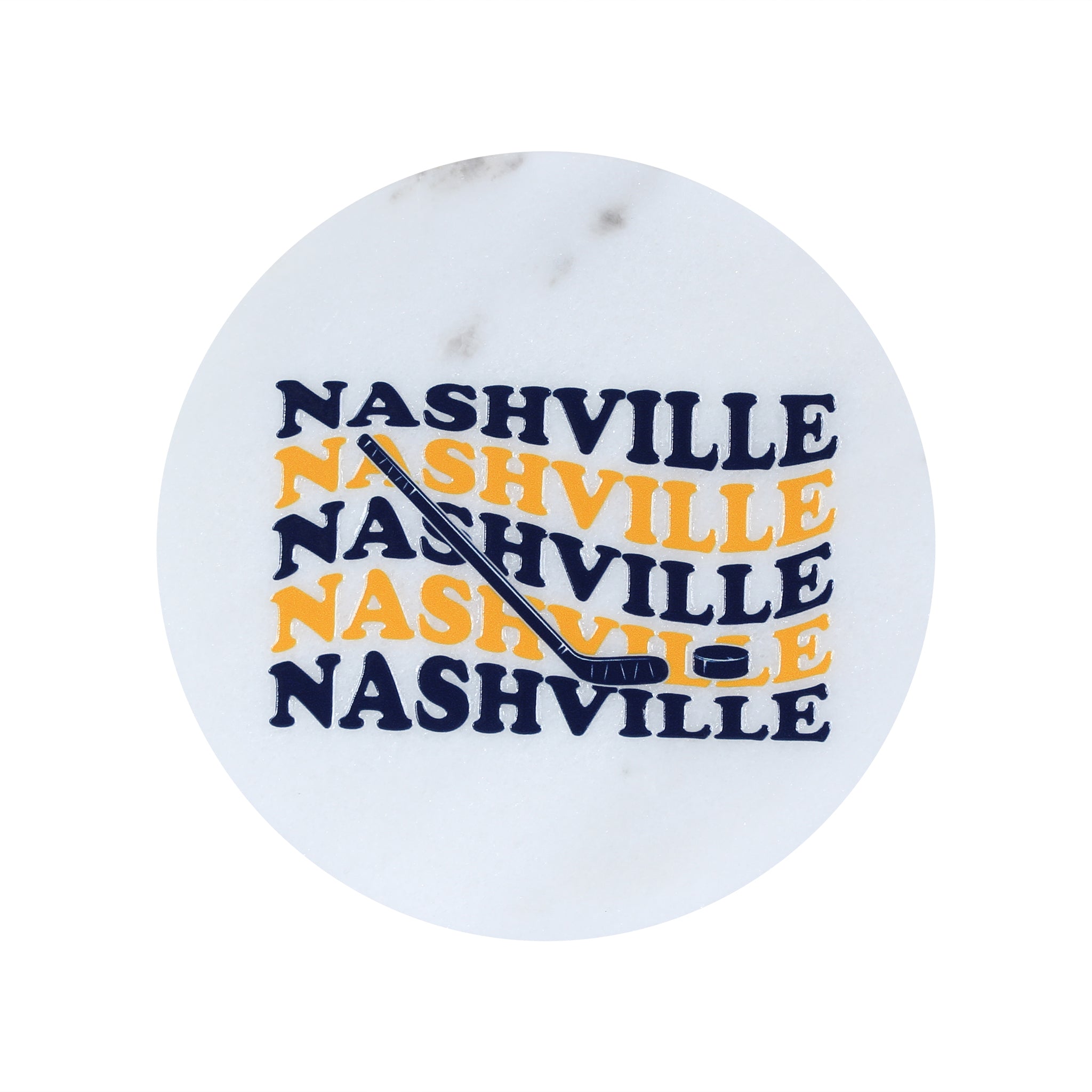 Blue and Gold Hockey Marble Coaster - Barrel Down South