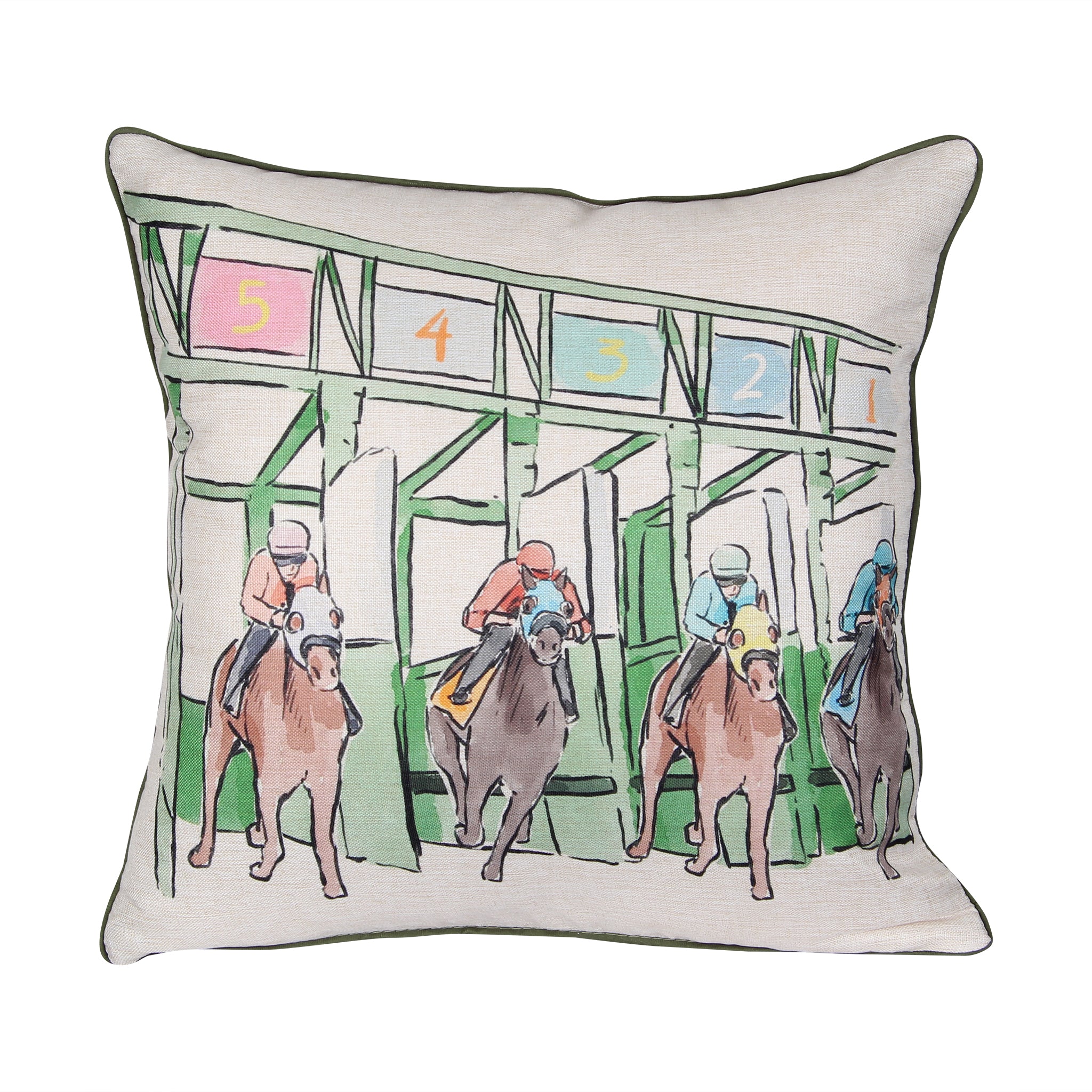 Barrel Down South Out of the Gate Horse Racing Pillow - Thumbnail 2