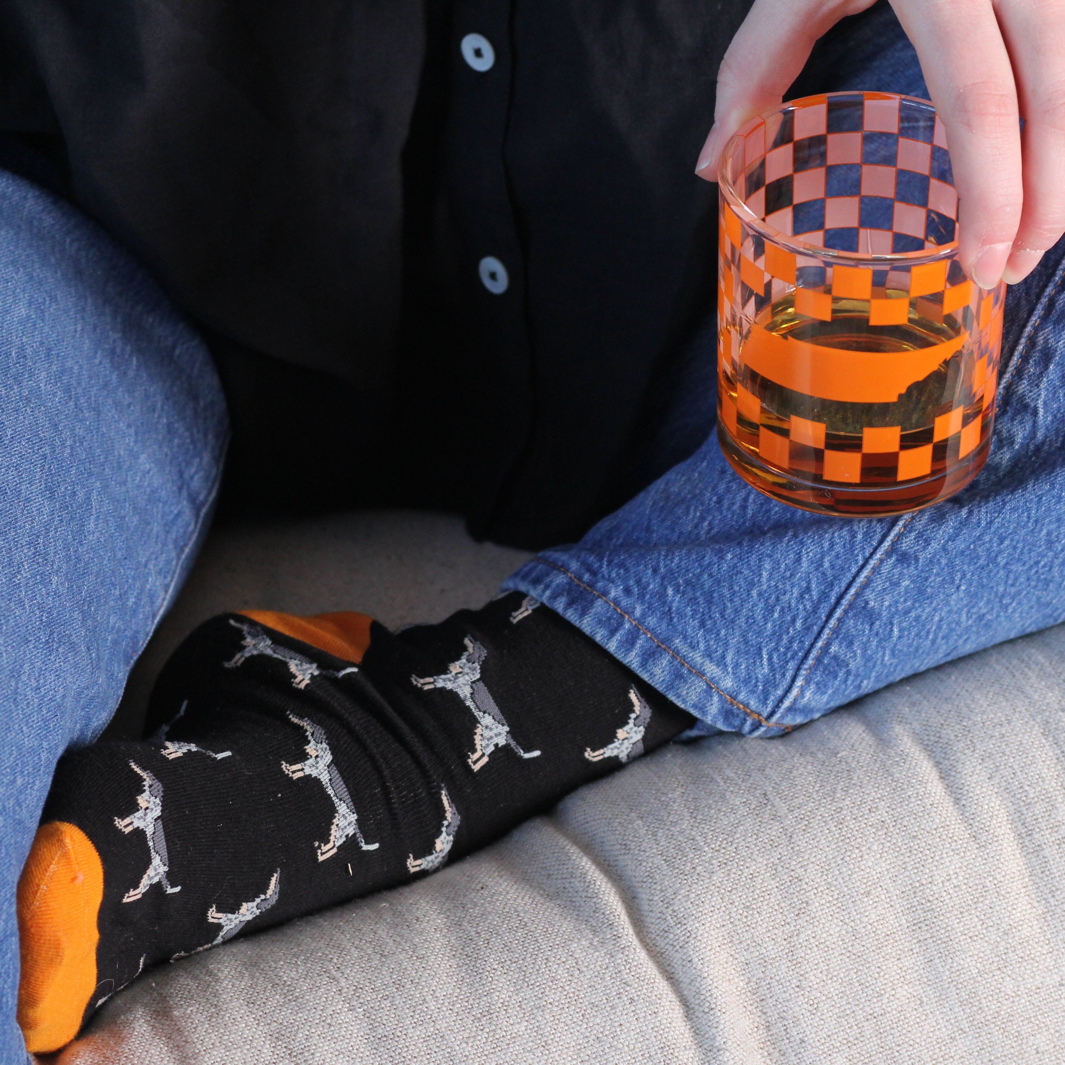 Coonhound Dog Black Socks - Barrel Down South