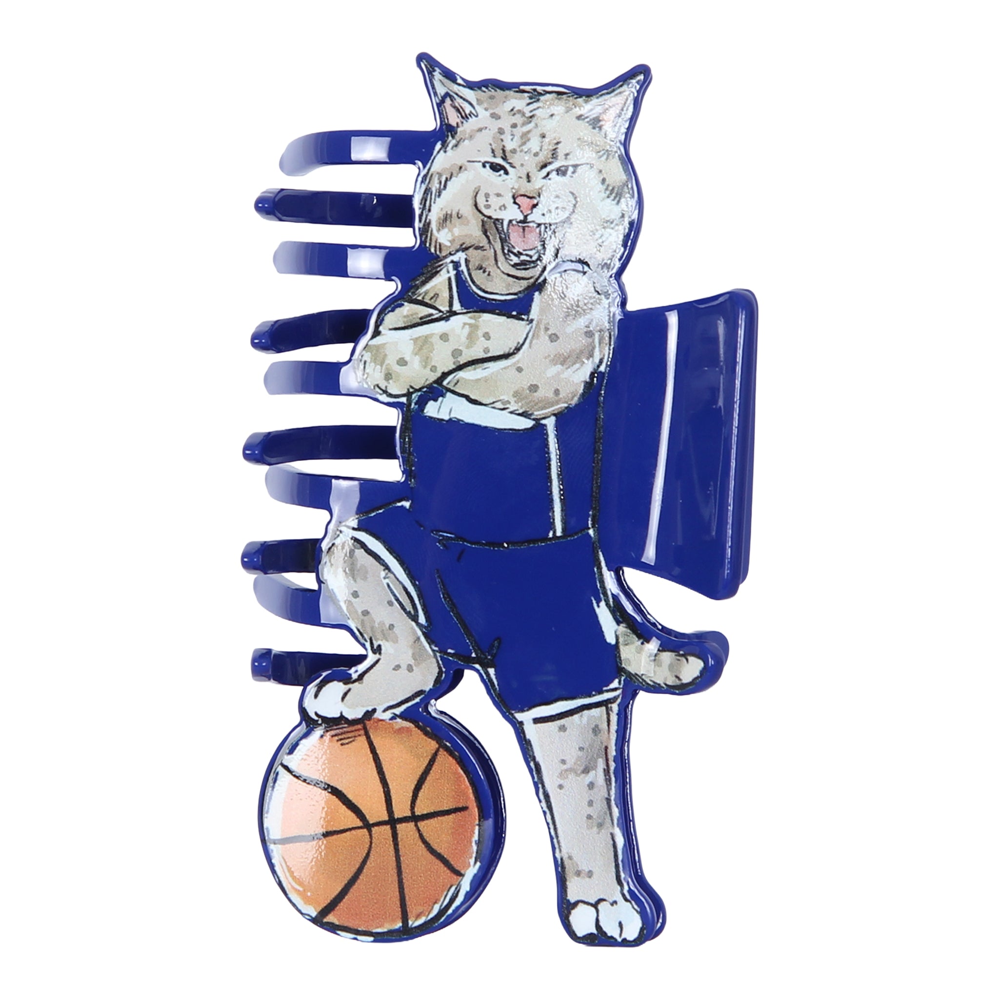 Standing Wildcat with Basketball Hair Clip - Barrel Down South