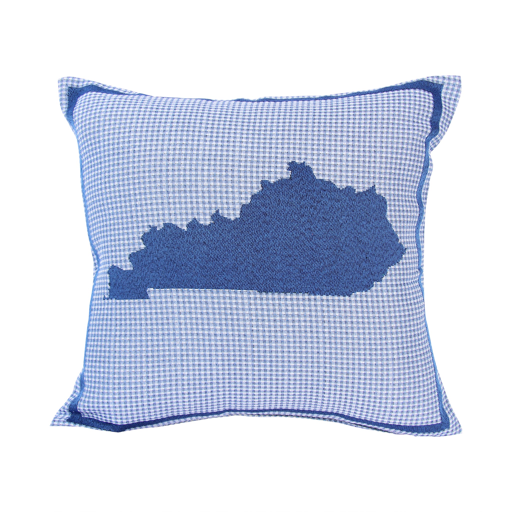 Blue Plaid KY Shape Pillow