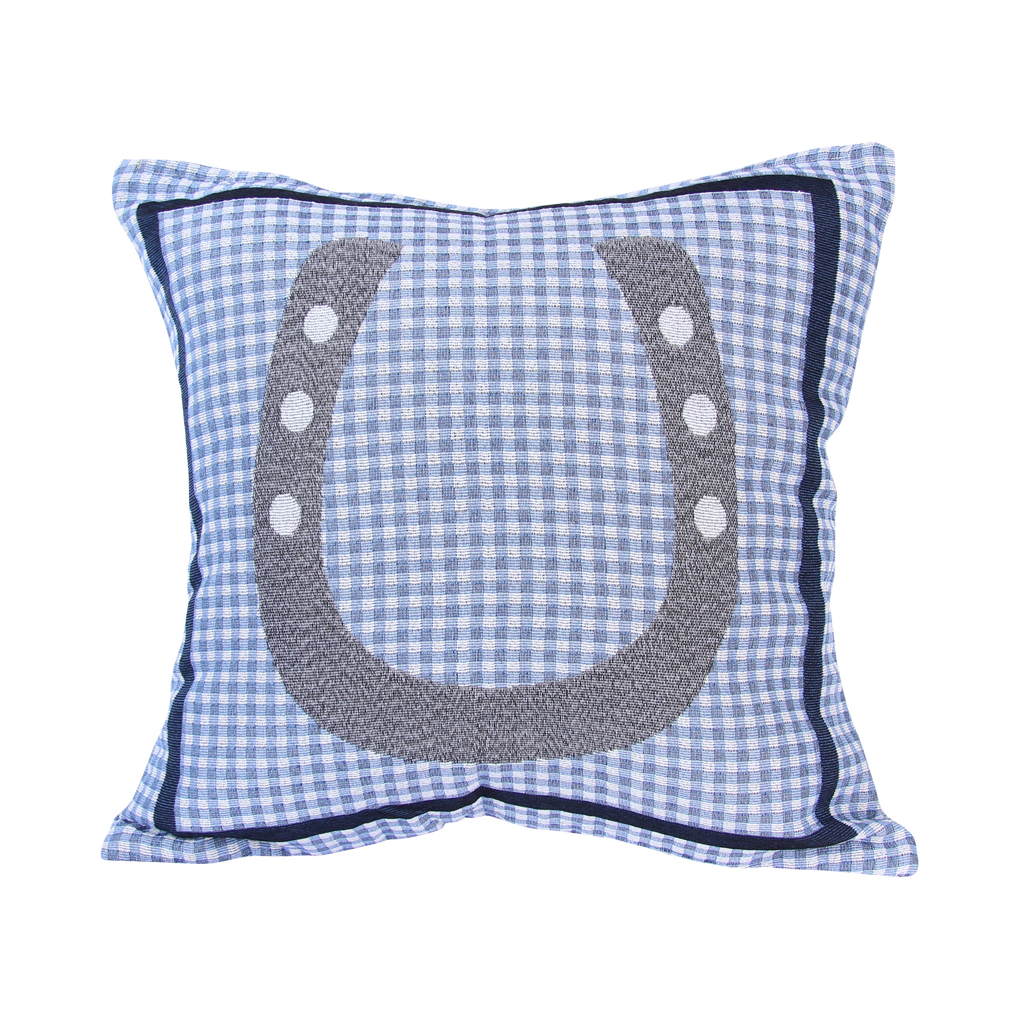 Blue Horseshoe Pillow