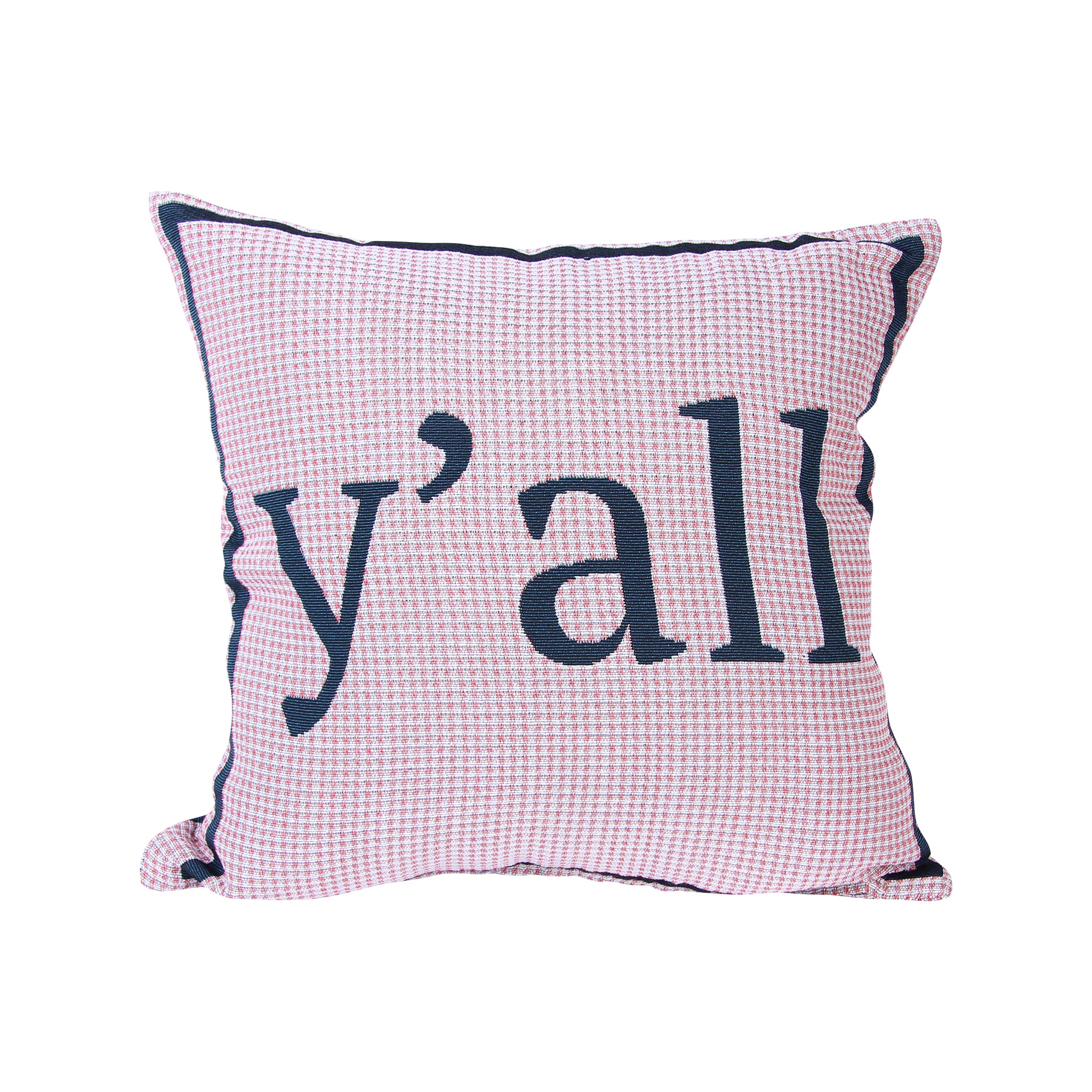 Pink Plaid Y'all Pillow