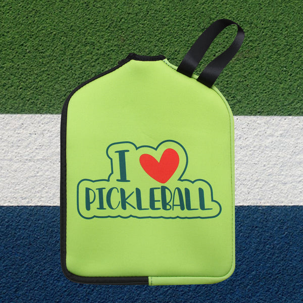 I Love Pickleball Pickleball Paddle Cover Gift