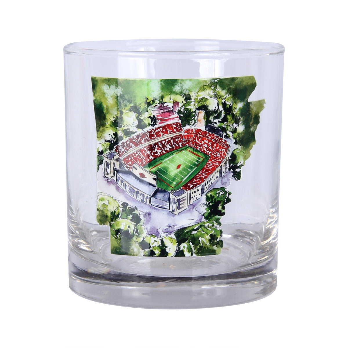 Arkansas Football Stadium Rocks Glass – Barrel Down South