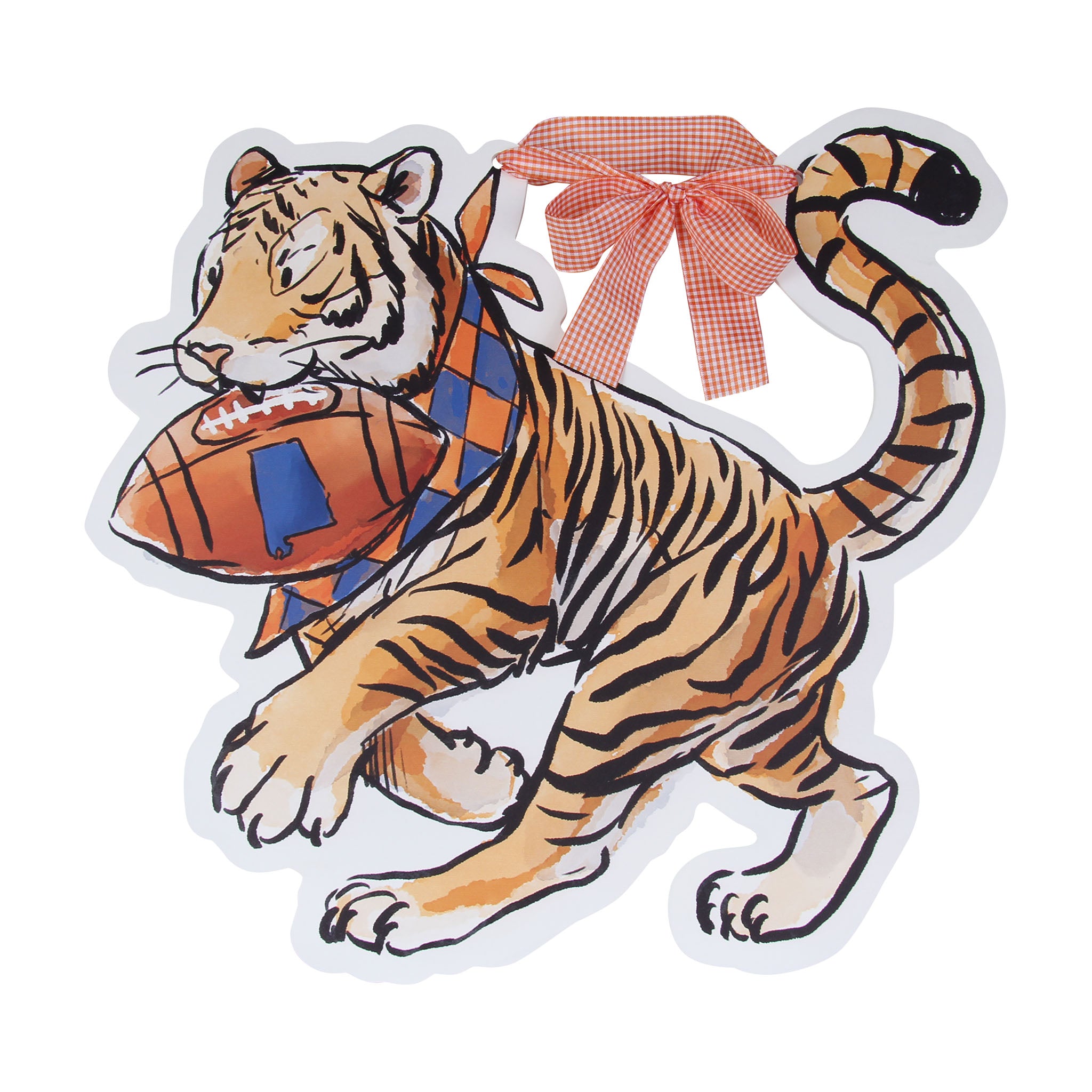 Barrel Down South Tiger AL State Shape Door Hanger