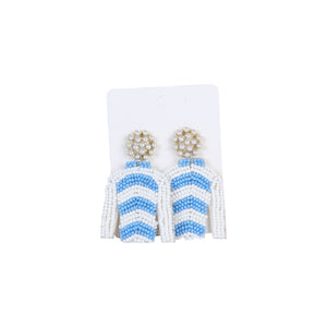 Light Blue/White Stripe Jockey Silk Earrings