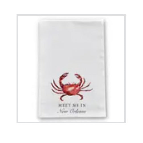 Meet Me in New Orleans Crab Tea Towel - Barrel Down South