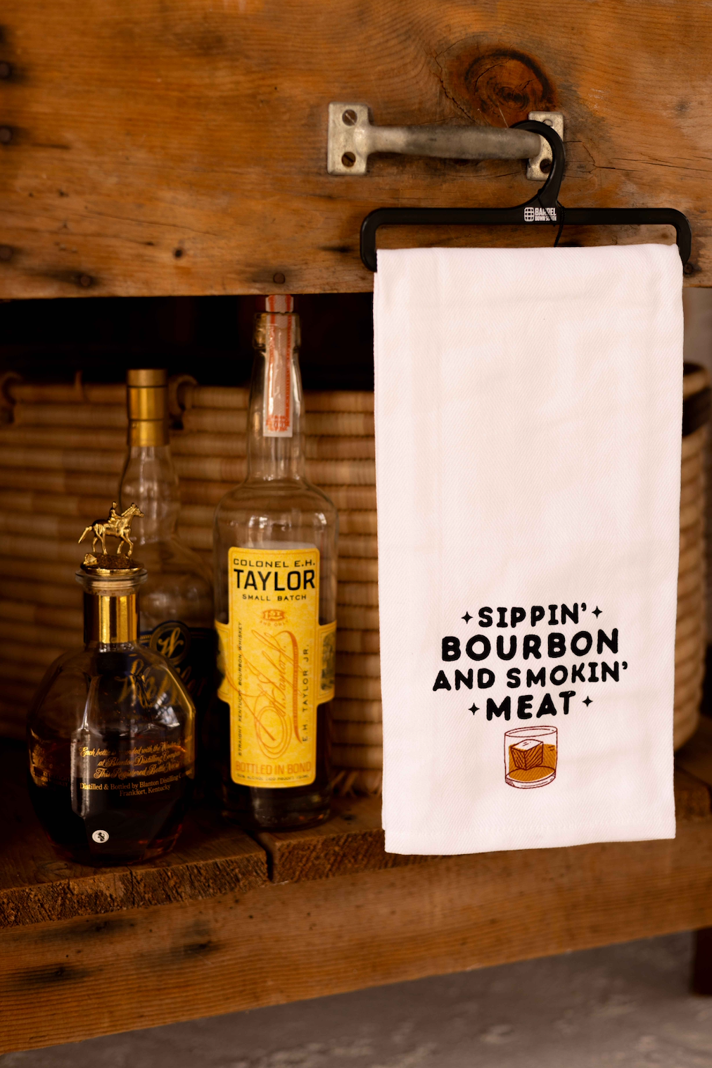 Sippin' Bourbon and Smokin' Meat Tea Towel - Barrel Down South