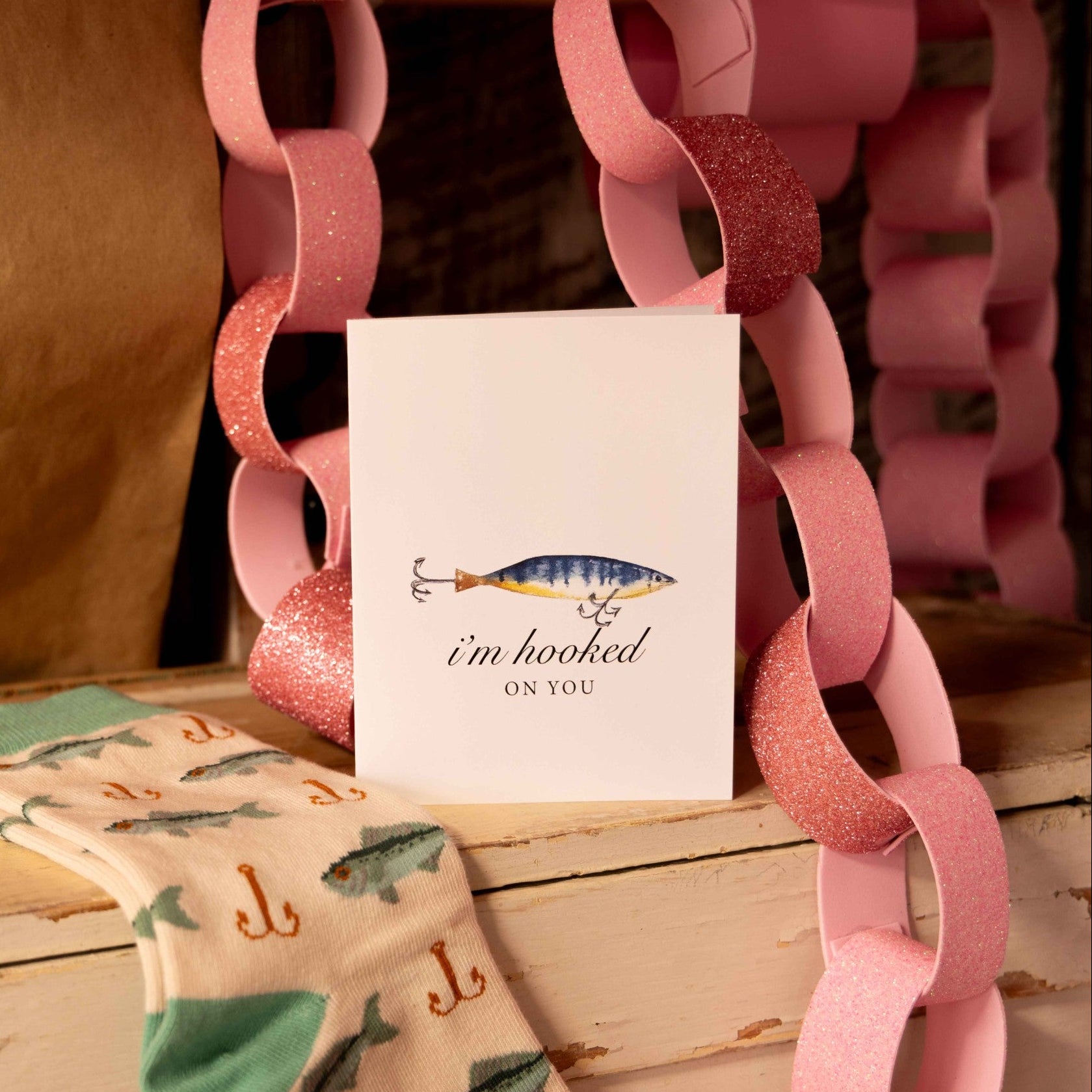 I'm Hooked On You Funny Fishing Greeting Card - Barrel Down South