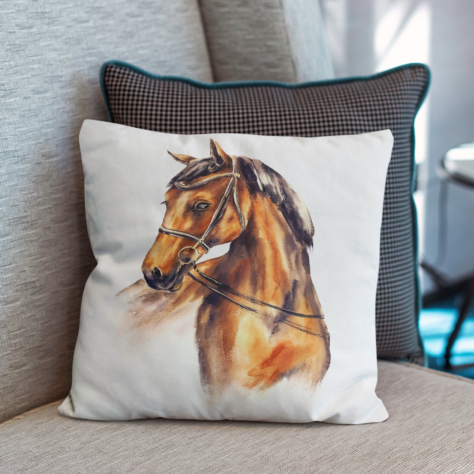 Horse Head Thoroughbred Pillow - Barrel Down South