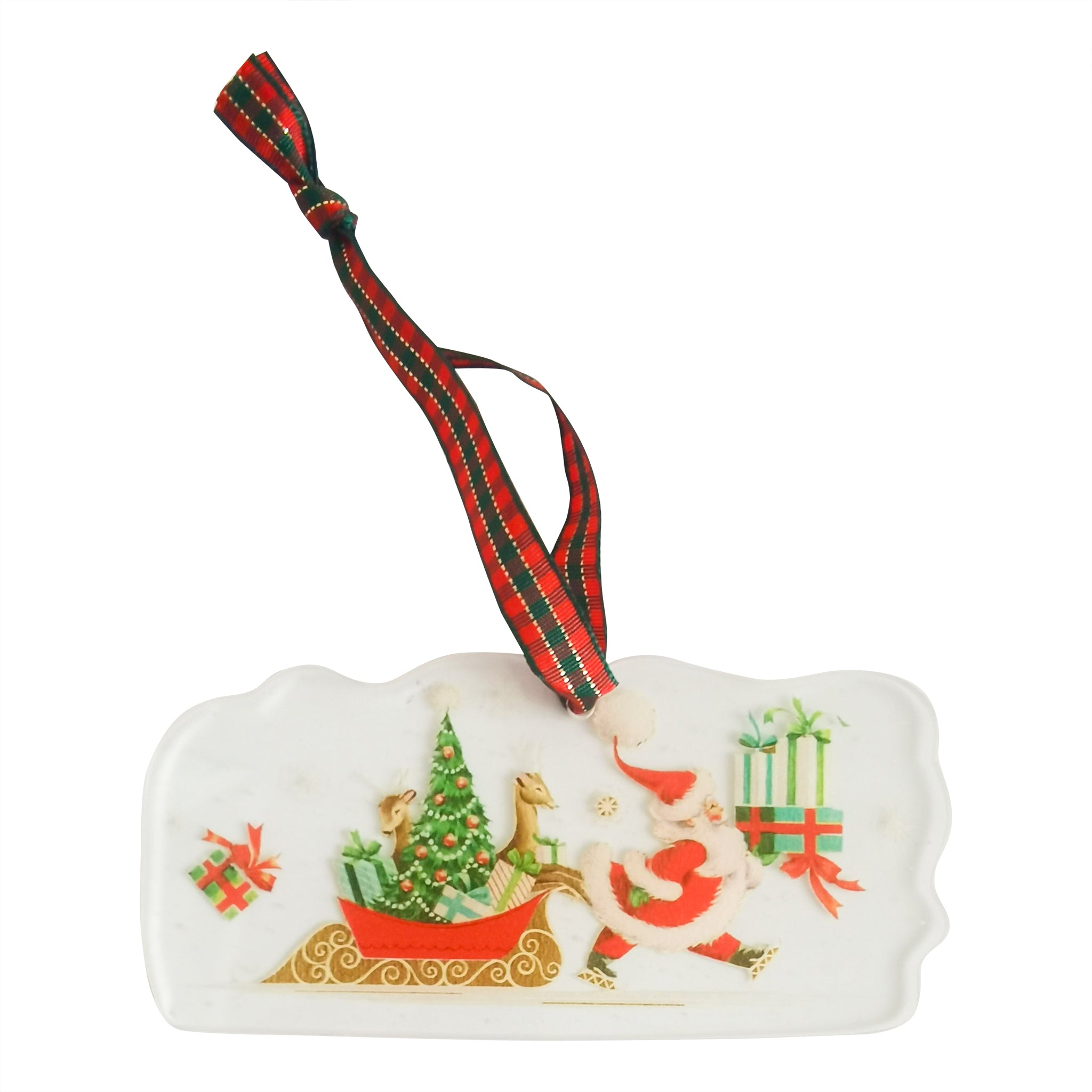 Barrel Down South Santa Pulling Sleigh Ornament