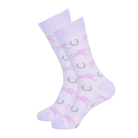 Light Pink/Purple Horse Racing Sock