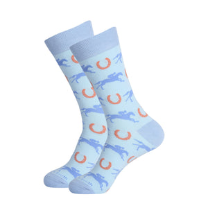 Blue/Orange Horse Racing Sock
