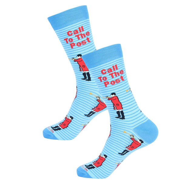Blue Striped Call To The Post Sock
