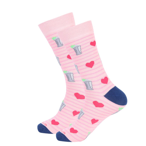 Pink Striped Mint Julep/Heart Sock