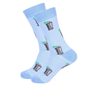 Light Blue Striped Mint Julep Sock
