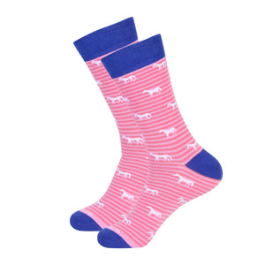 Pink/Blue Striped Horse Sock
