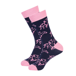 Black/Pink Horse Racing Sock