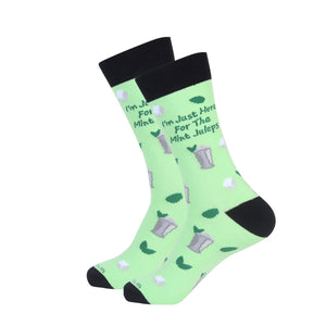 Green/Black I'm Just Here For The Mint Juleps Sock