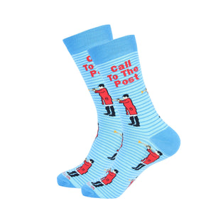 Blue Striped Call To The Post Sock