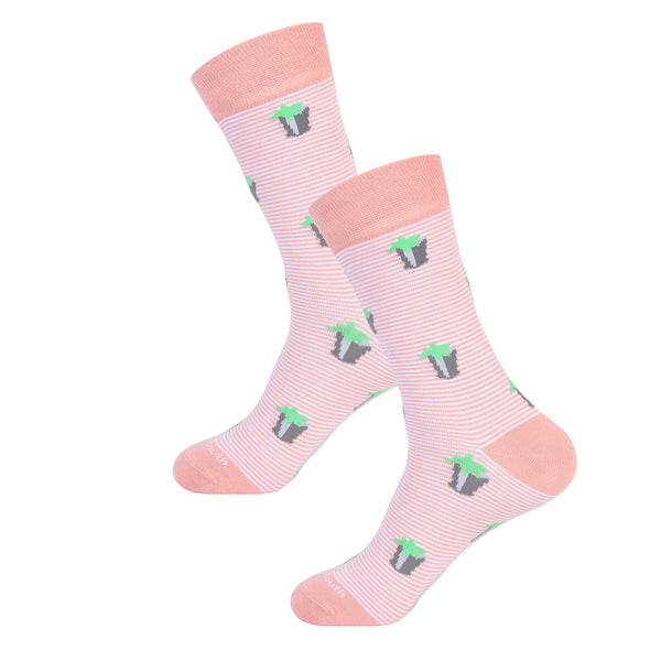 Coral Striped Mint Julep Sock