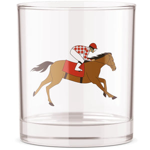 Derby Race Horse Bourbon Whiskey Rocks Glass