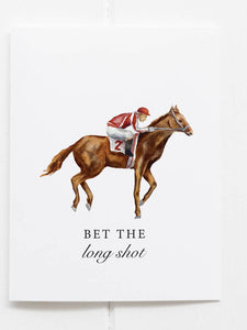 Bet The Long Shot Derby Horse Racing Greeting Card