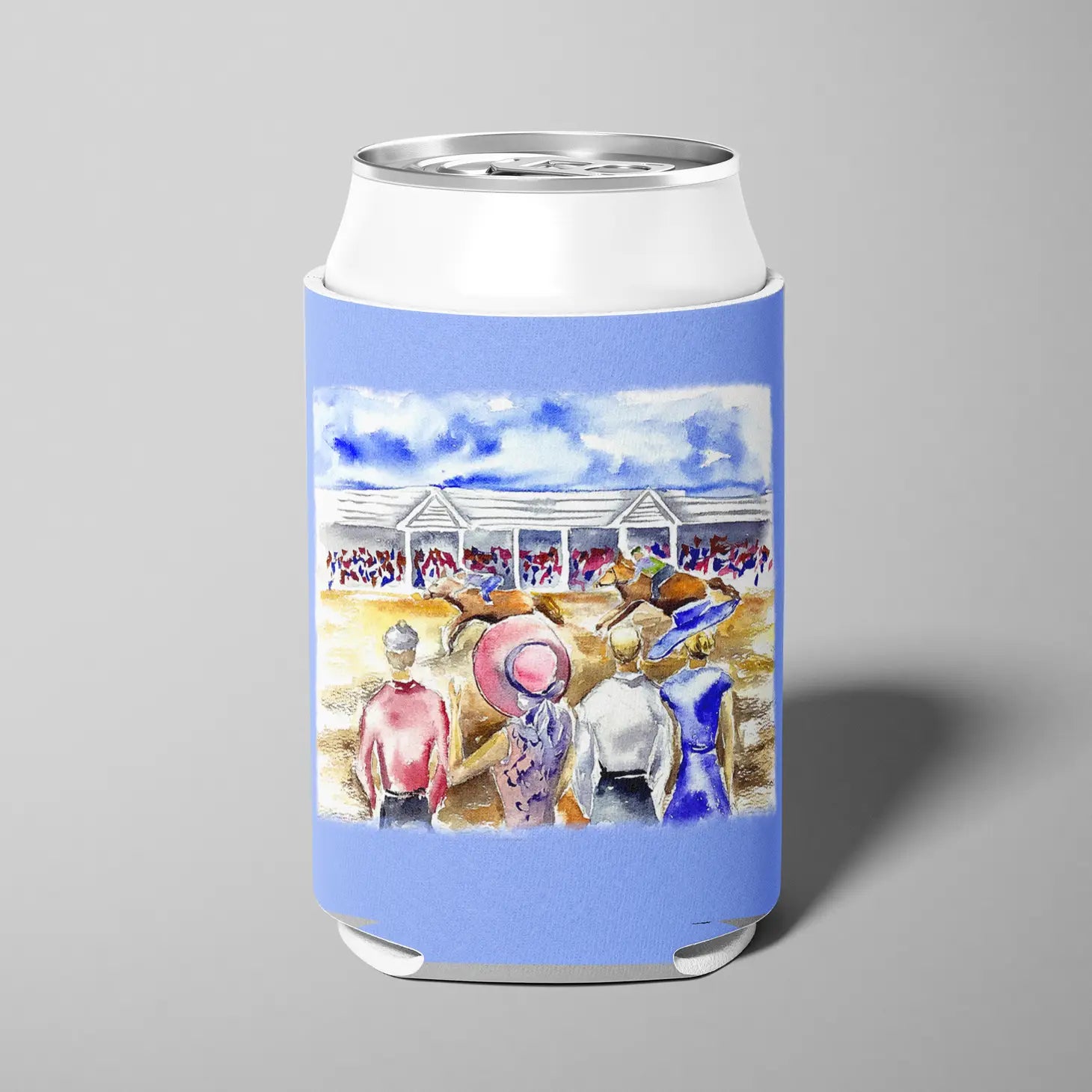 Down The Stretch Horse Racing Derby Can Cooler