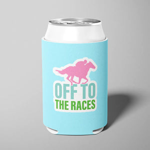 Off To The Races Horse Racing Derby Can Cooler