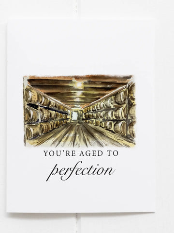 Aged To Perfection Funny Bourbon Greeting Card