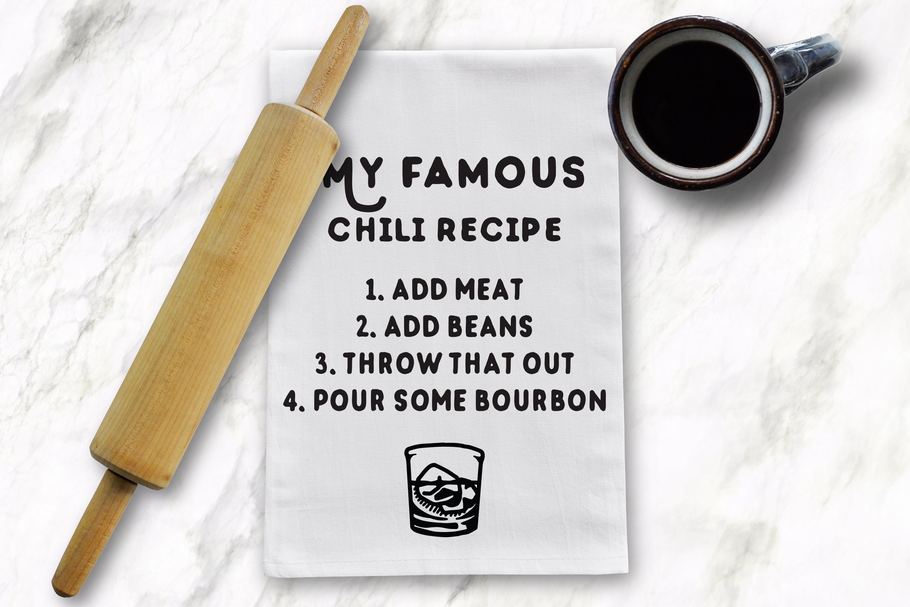 Chili Recipe Tea Towel - Barrel Down South