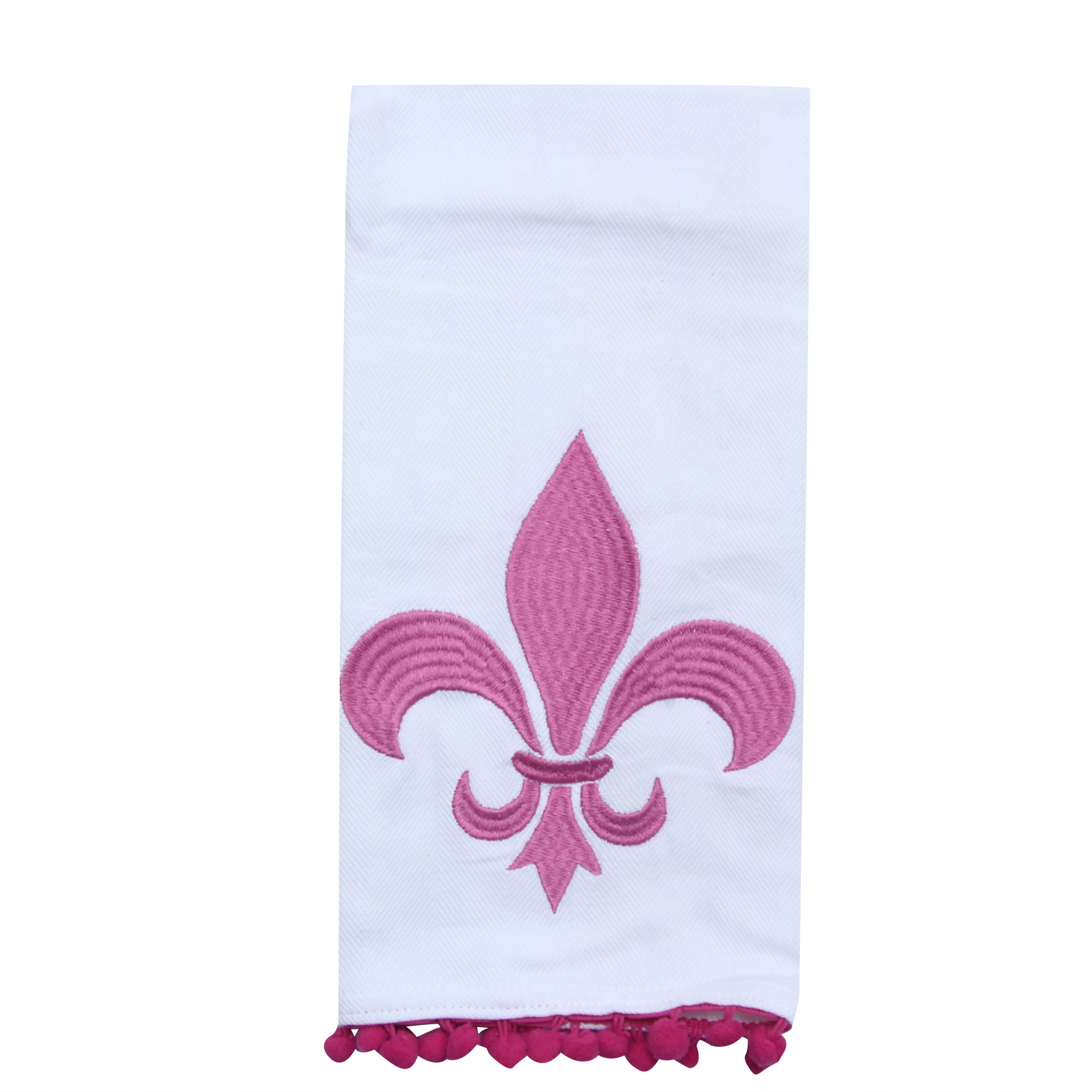 Pink Fleur De Lis Tea Towel