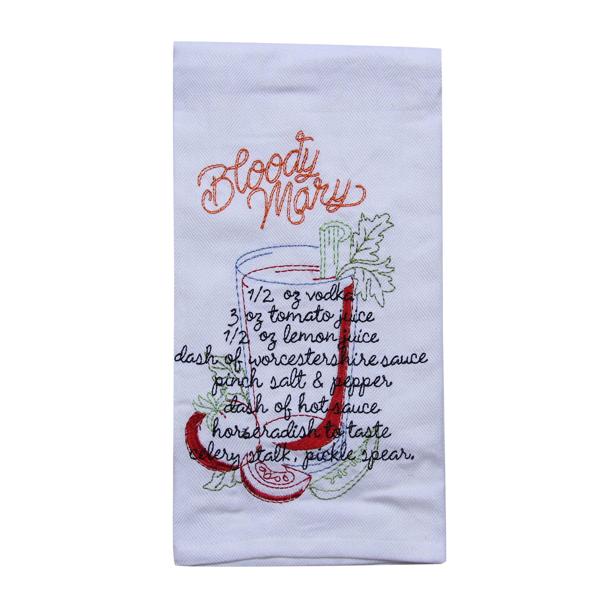 Bloody Mary Recipe Tea Towel