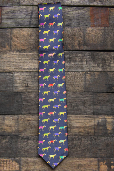 Multi Color Horse Necktie - Barrel Down South