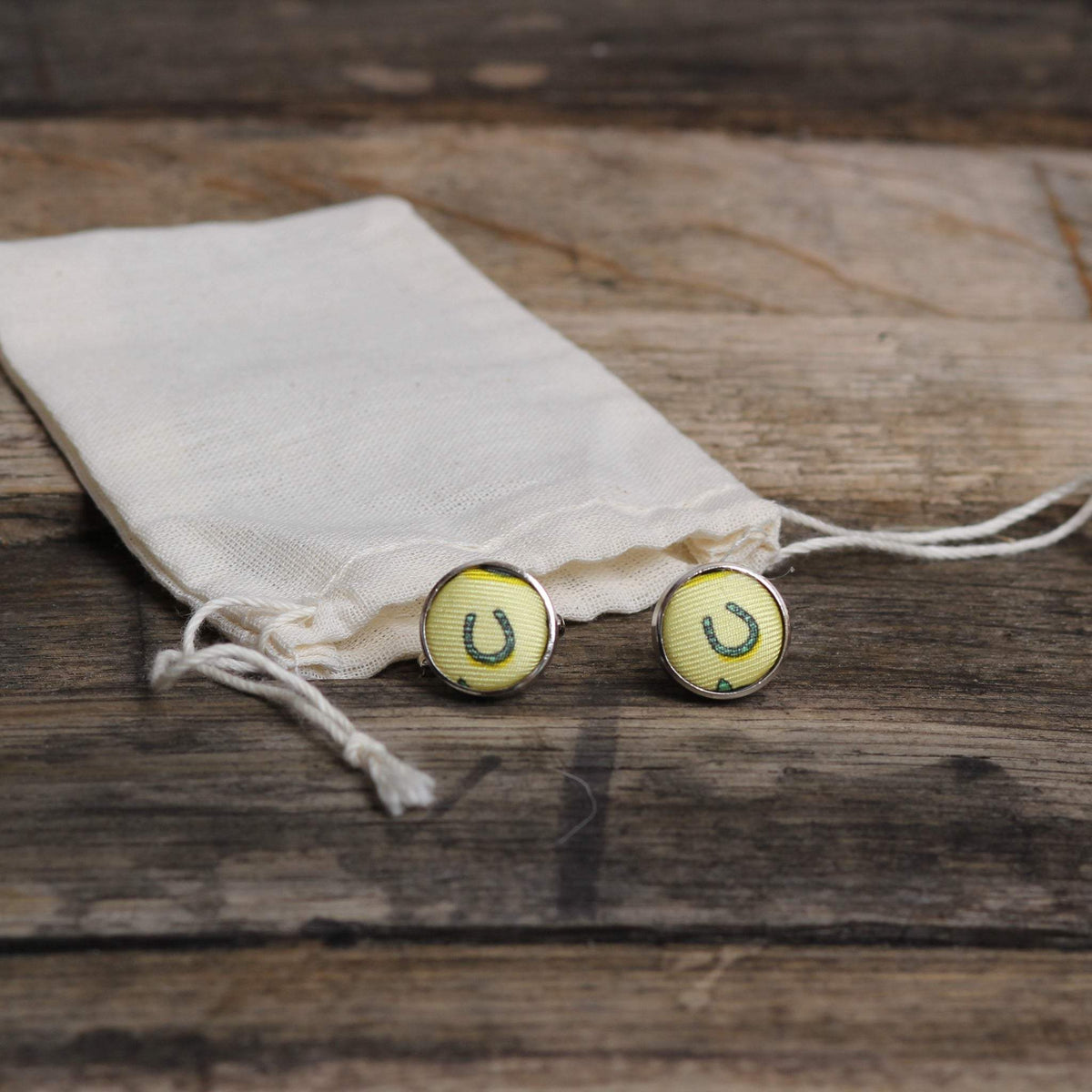 Yellow Horseshoe Cufflinks - Barrel Down South