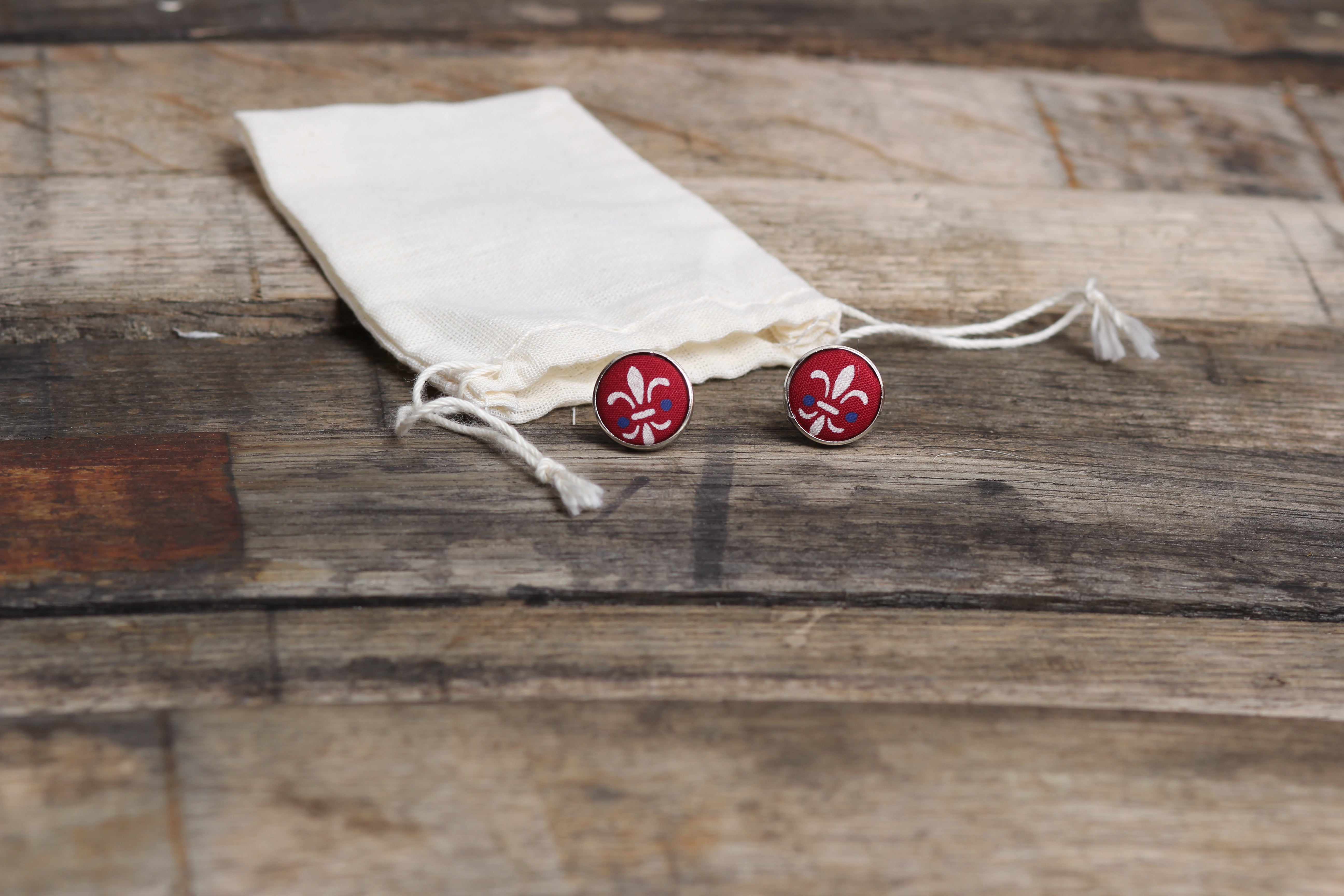 Red Fleur-De-Lis Cufflinks - Barrel Down South