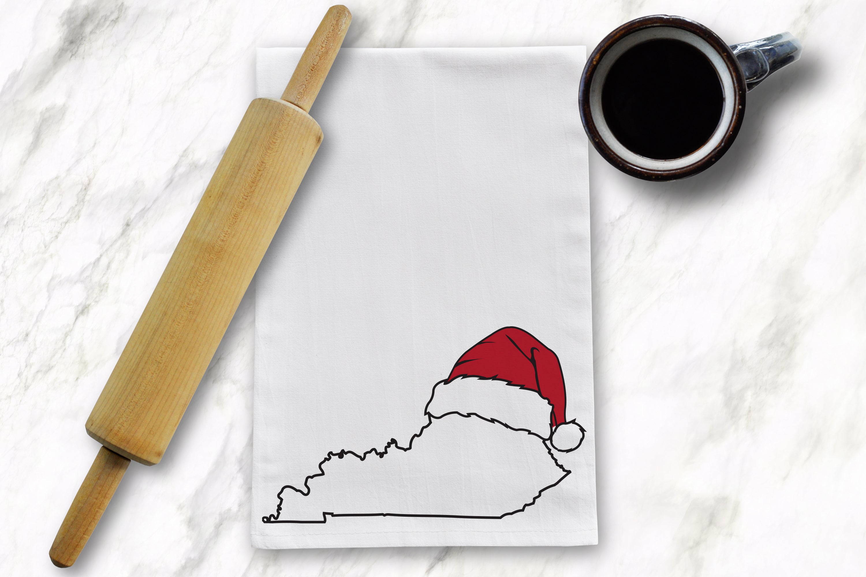 KY Santa Tea Towel - Barrel Down South