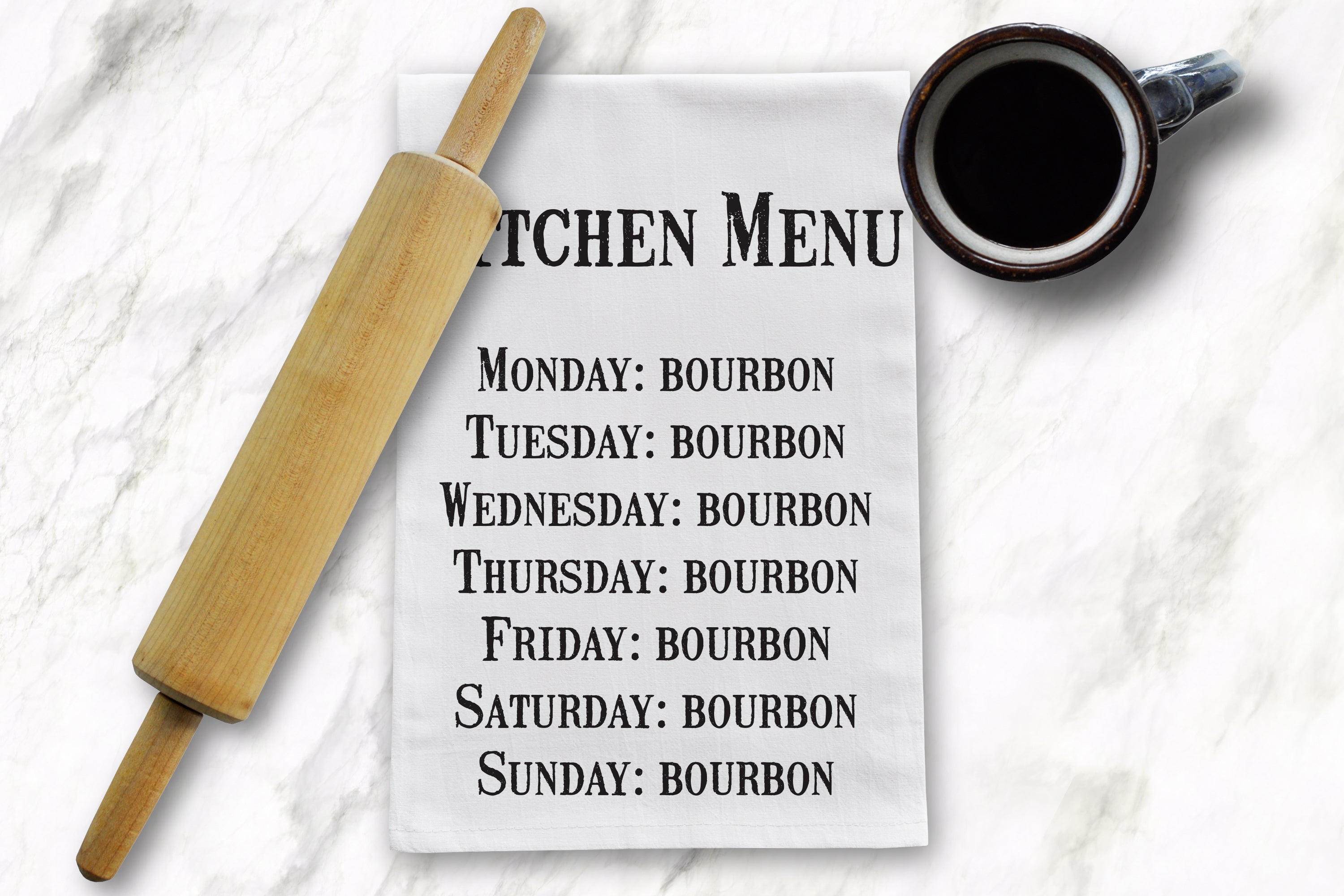 Kitchen Menu Tea Towel - Barrel Down South