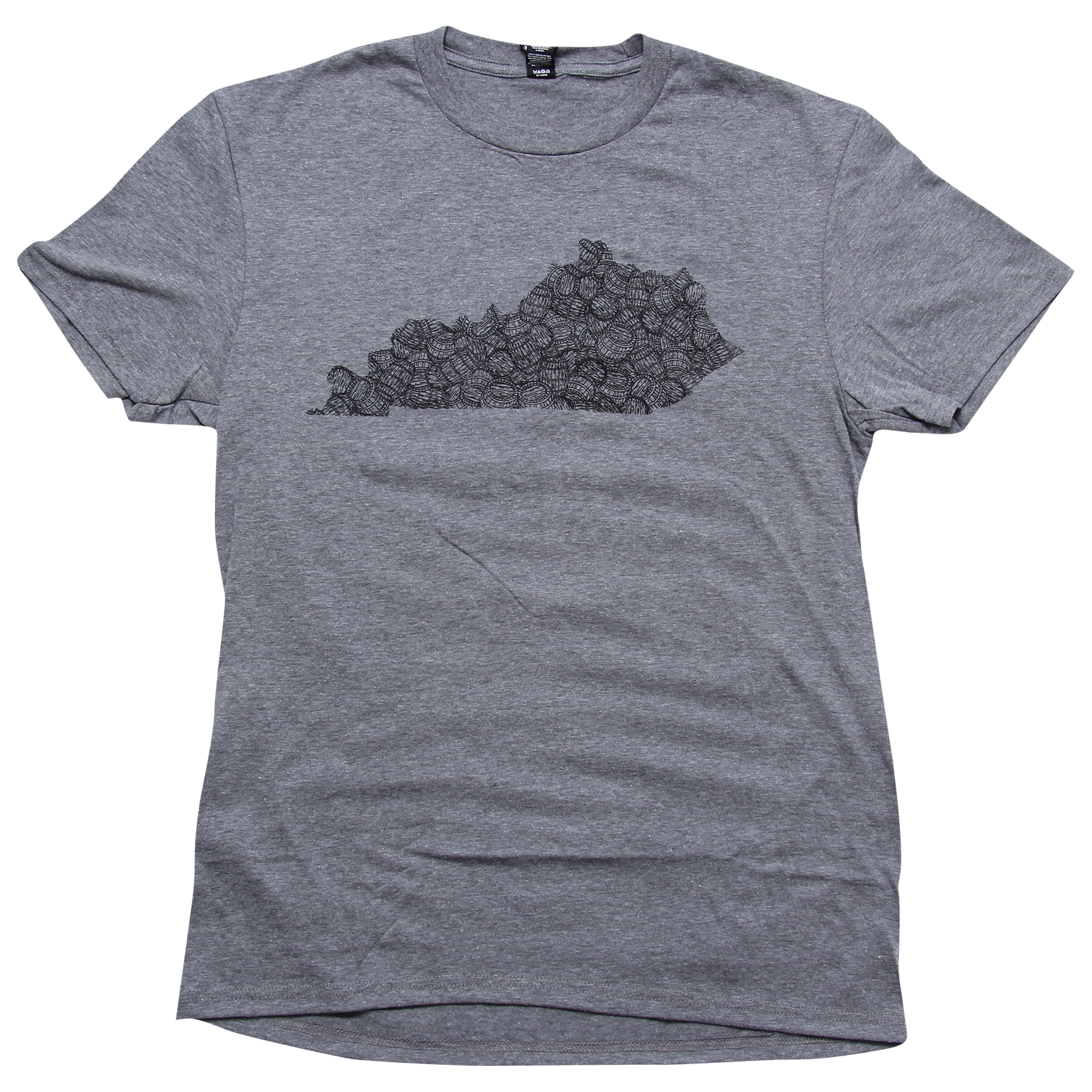 Grey Kentucky Shape Bourbon T-Shirt - Barrel Down South