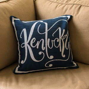 Navy Kentucky Word Pillow - Barrel Down South