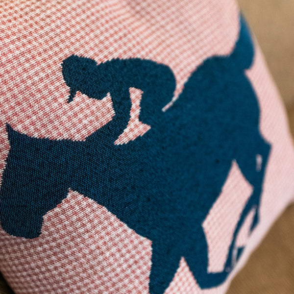 Pink Plaid Race Horse Pillow - Barrel Down South