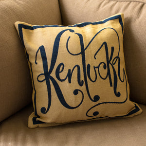 Pale Yellow Kentucky Word Pillow - Barrel Down South