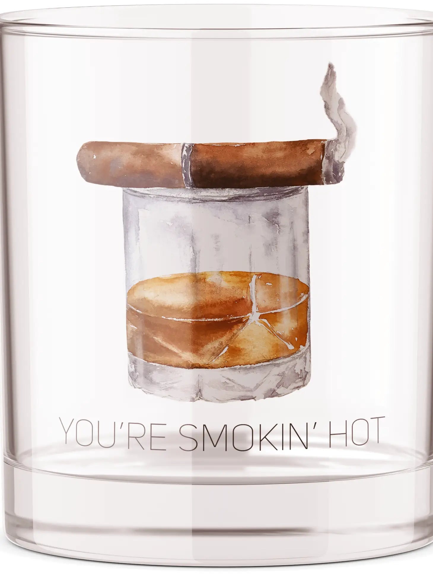You're Smokin' Hot Bourbon Whiskey Cigar Rocks Glass - Barrel Down South