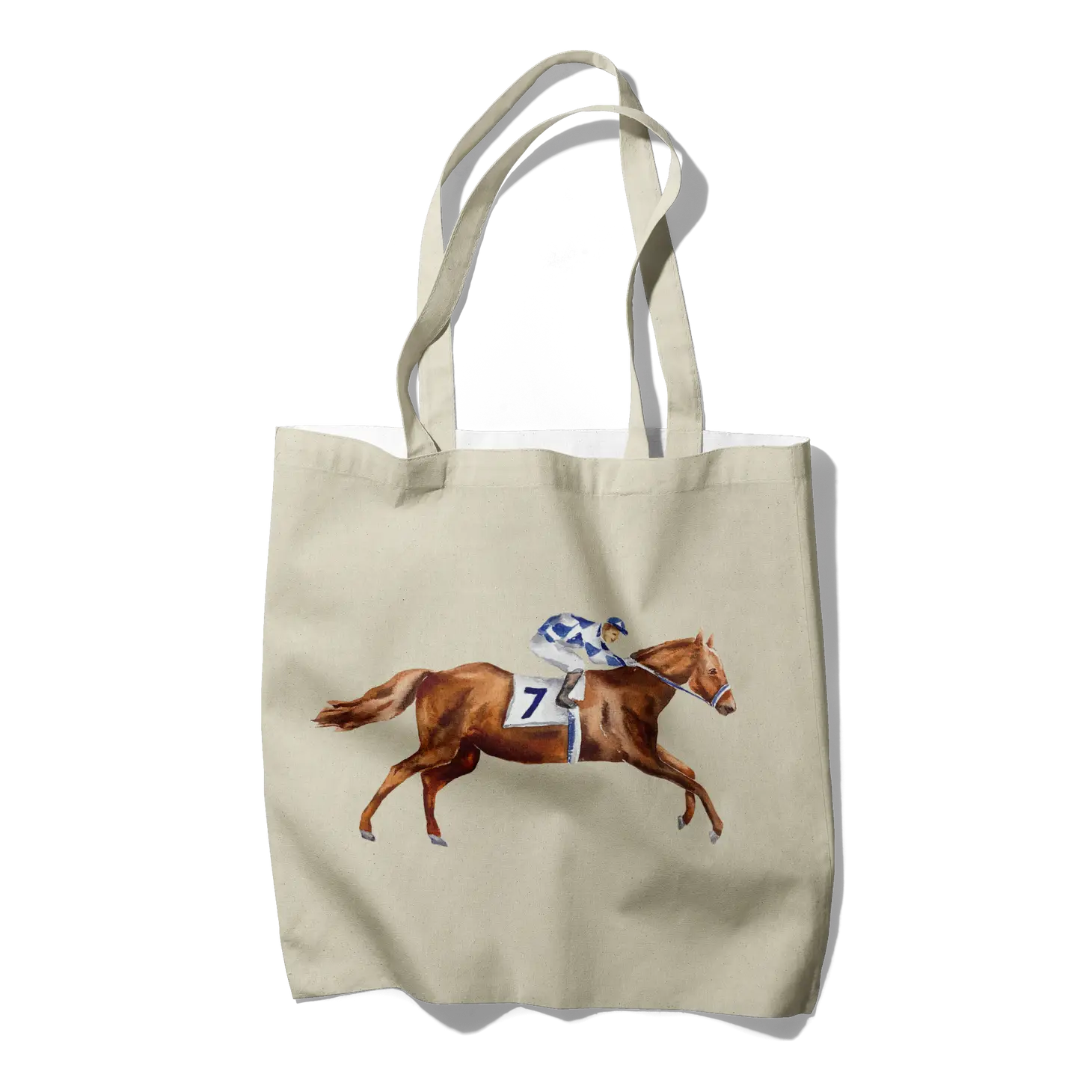 Horse Racing Canvas Tote Bag