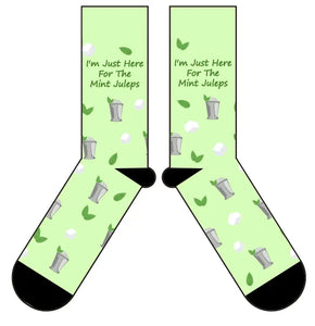 Just Here For The Mint Juleps Horse Racing Derby Socks