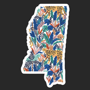 Mississippi Floral Cheetah Jungle Pattern Sticker