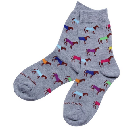 Kids Multi Color Horse Socks